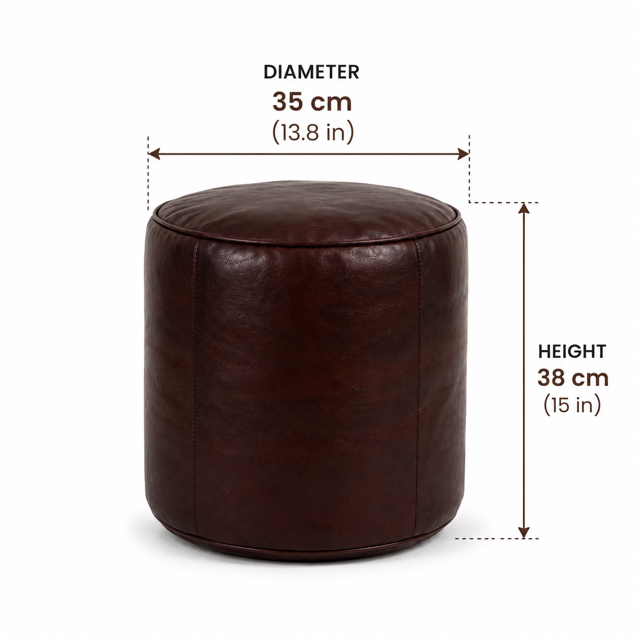 Handmade Moroccan Leather Pouf Ottoman – Genuine Leather Footstool