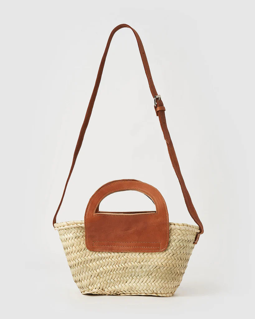 Handmade Moroccan Straw Crossbody Bag | Adjustable Leather Shoulder Strap