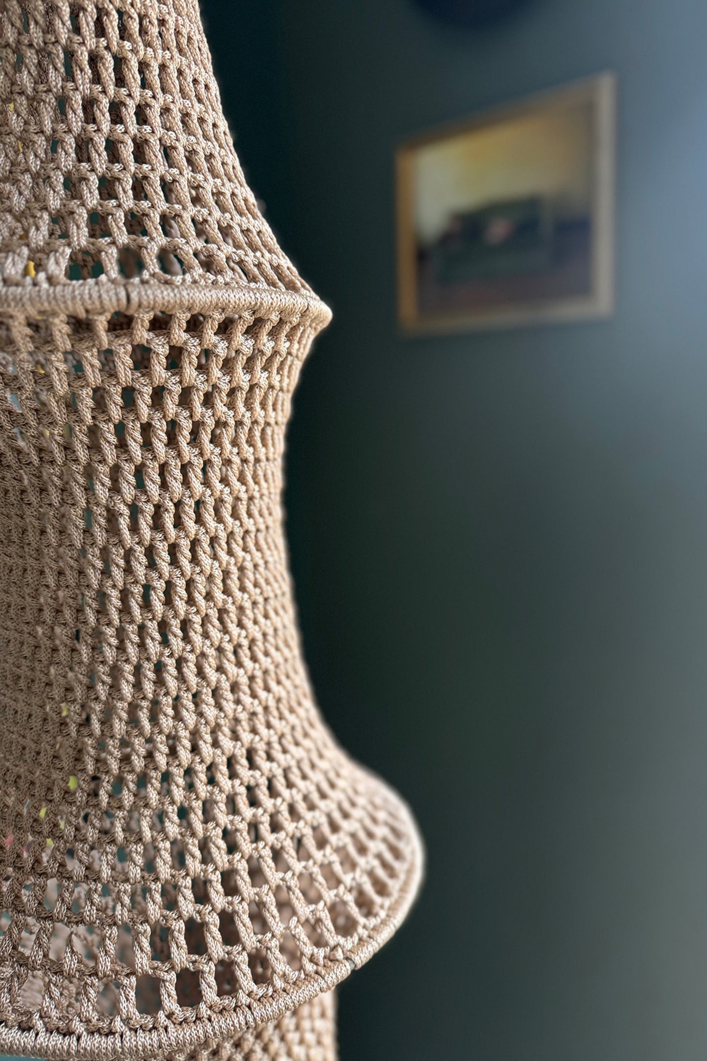 Moroccan Large Crochet Pendant Light | Handmade Boho Ceiling Lamp
