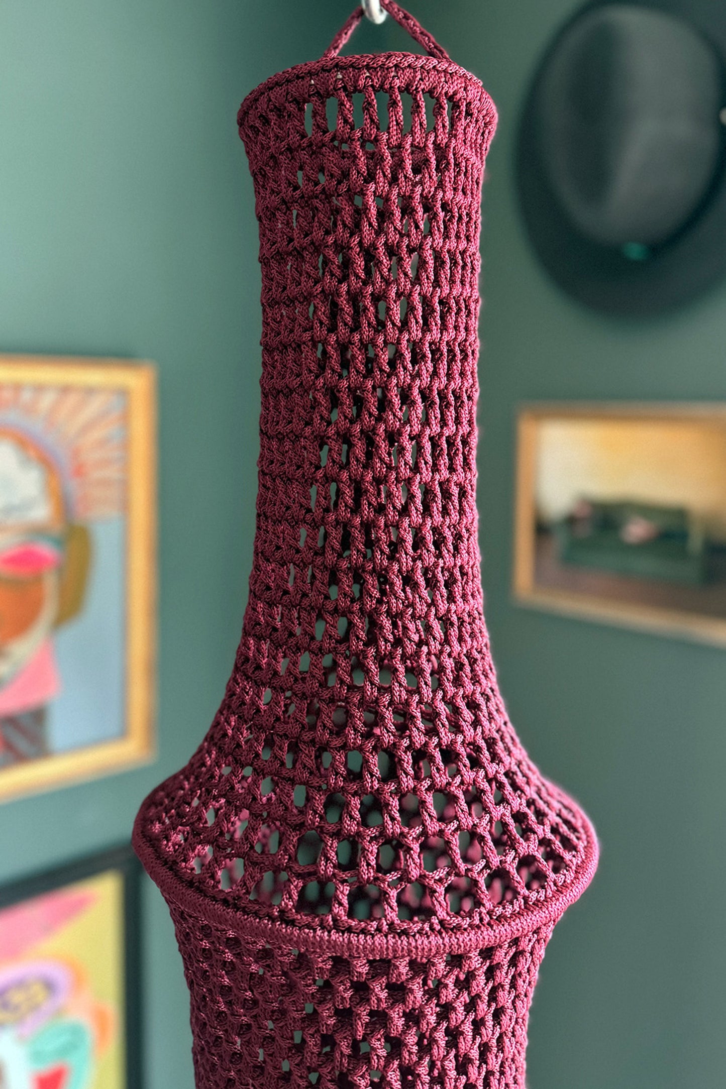 Moroccan Large Crochet Pendant Light | Handmade Boho Ceiling Lamp