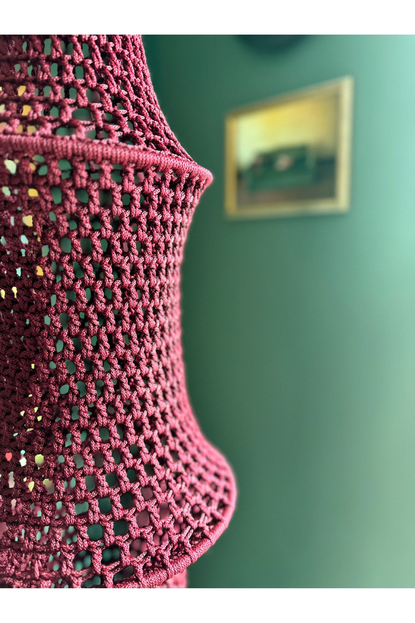 Moroccan Large Crochet Pendant Light | Handmade Boho Ceiling Lamp