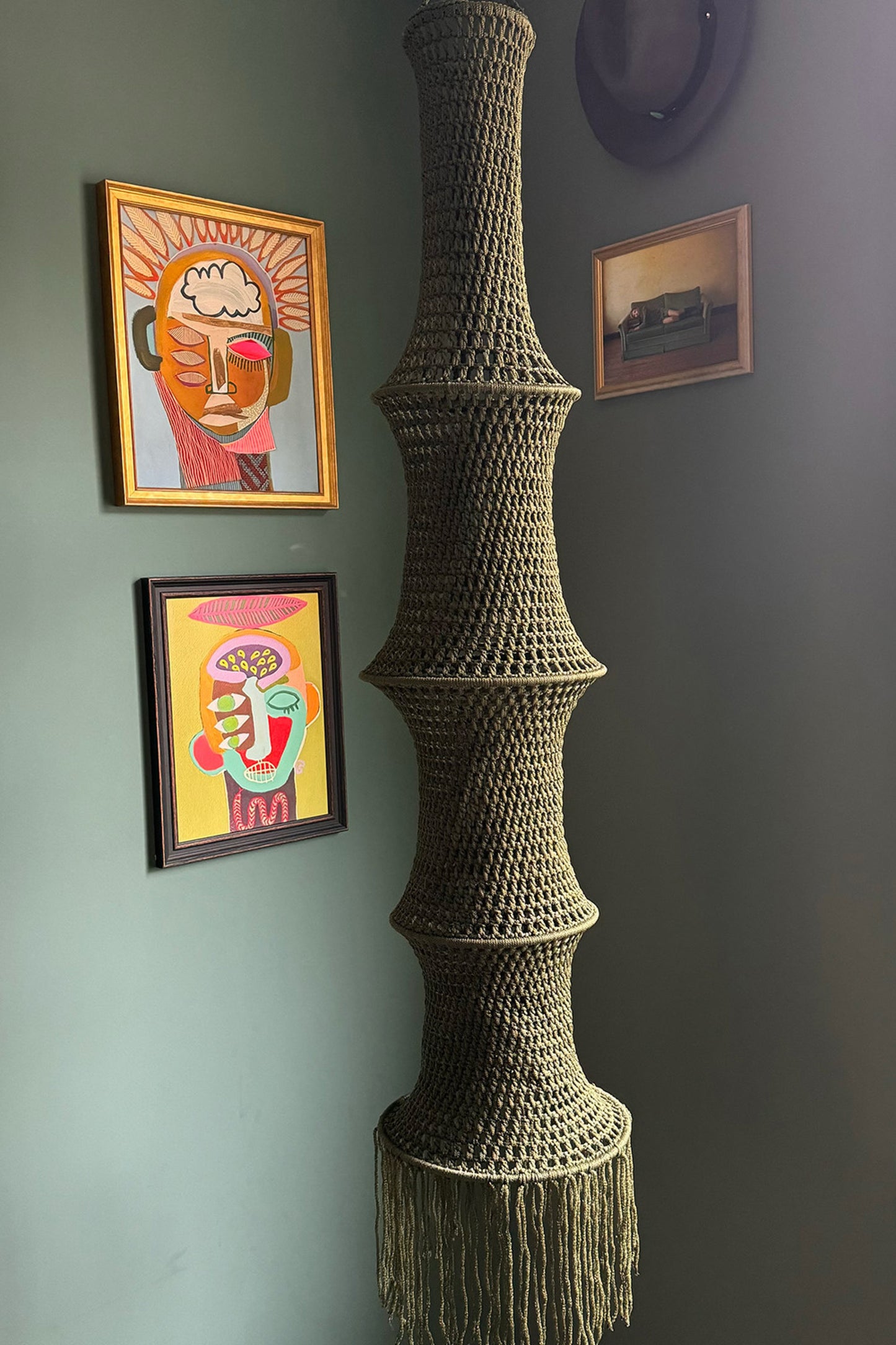 Moroccan Large Crochet Pendant Light | Handmade Boho Ceiling Lamp