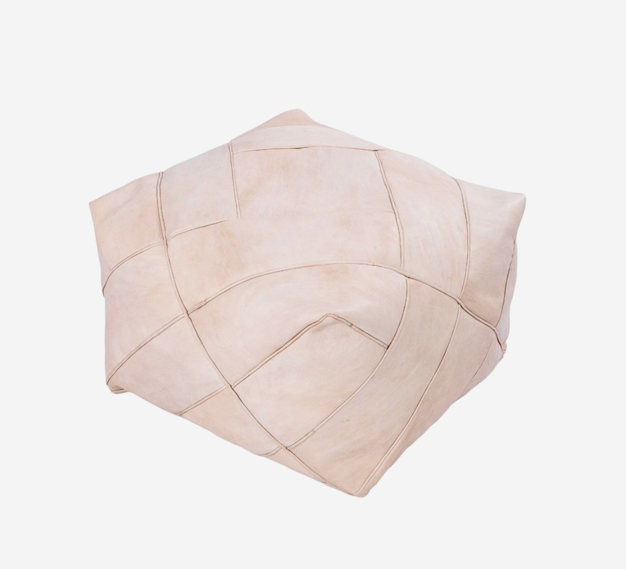 Handmade Moroccan Leather Pouf | Genuine Leather Ottoman | ArtisanNomad