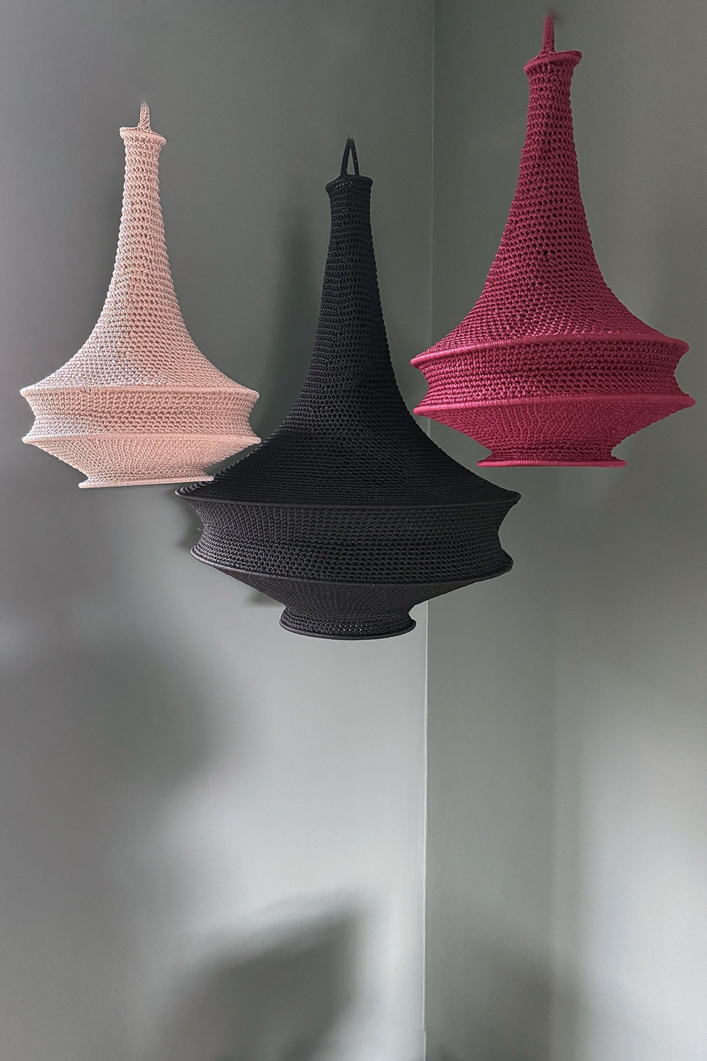 Moroccan Crochet Pendant Light | Handmade Boho Ceiling Lamp