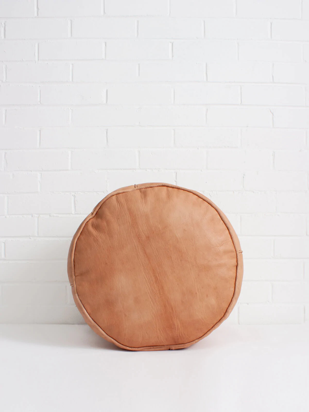 Handmade Moroccan Leather Pouf Ottoman – Genuine Leather Footstool