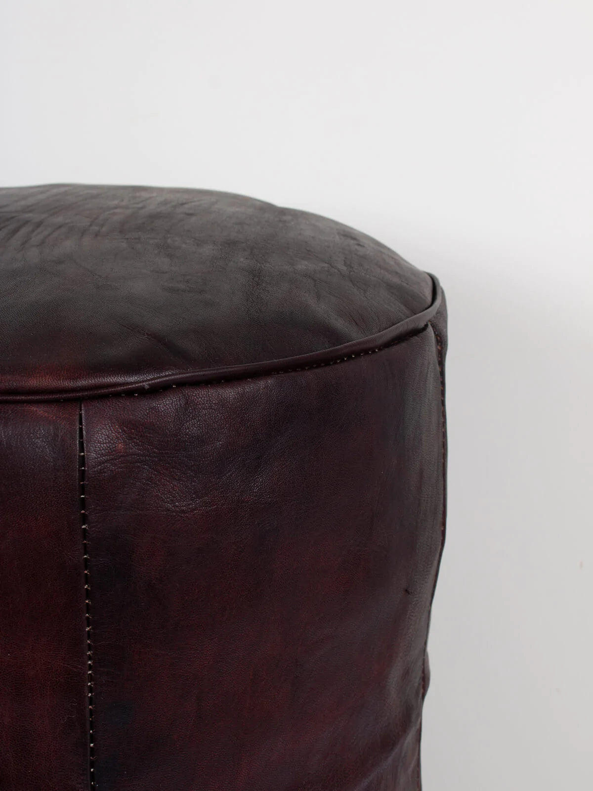 Handmade Moroccan Leather Pouf Ottoman – Genuine Leather Footstool