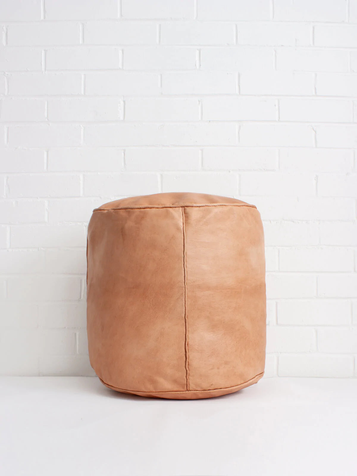 Handmade Moroccan Leather Pouf Ottoman – Genuine Leather Footstool