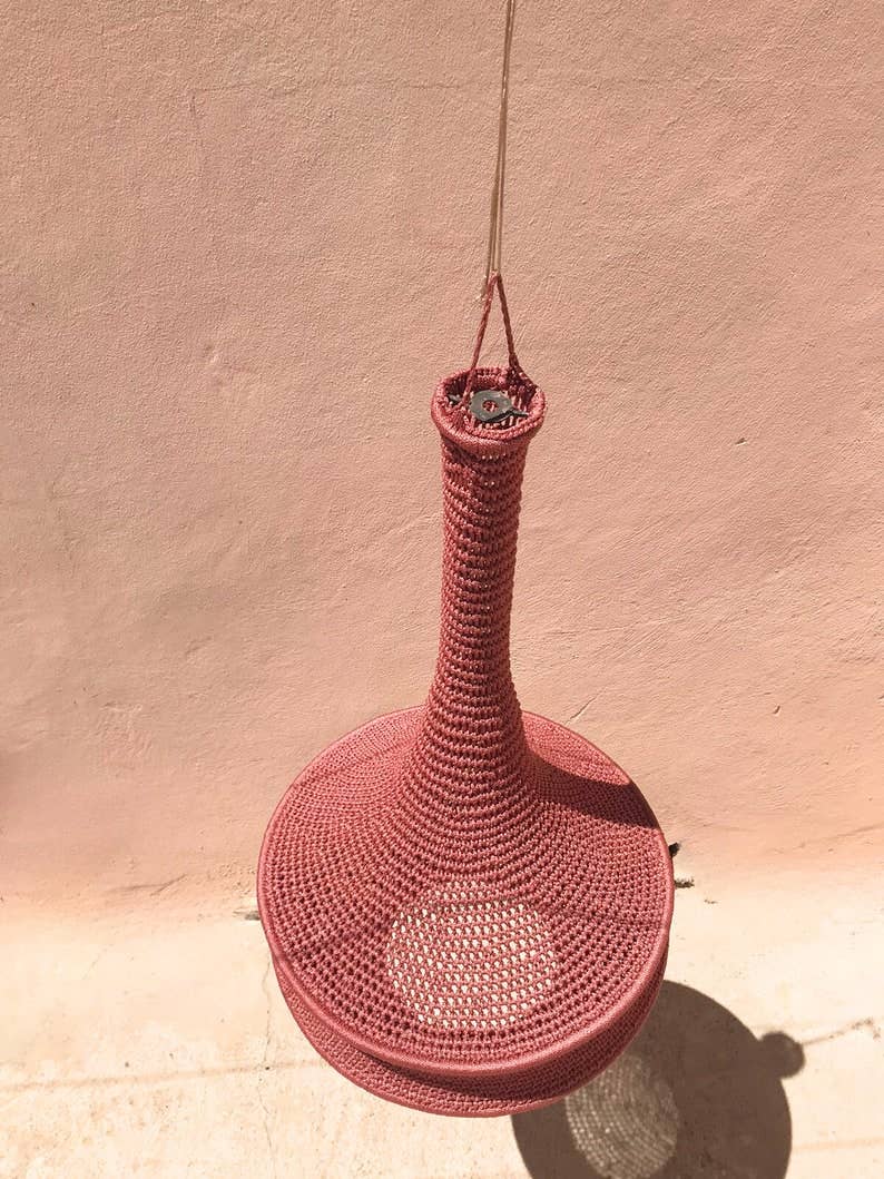 Moroccan Crochet Pendant Light | Handmade Boho Ceiling Lamp
