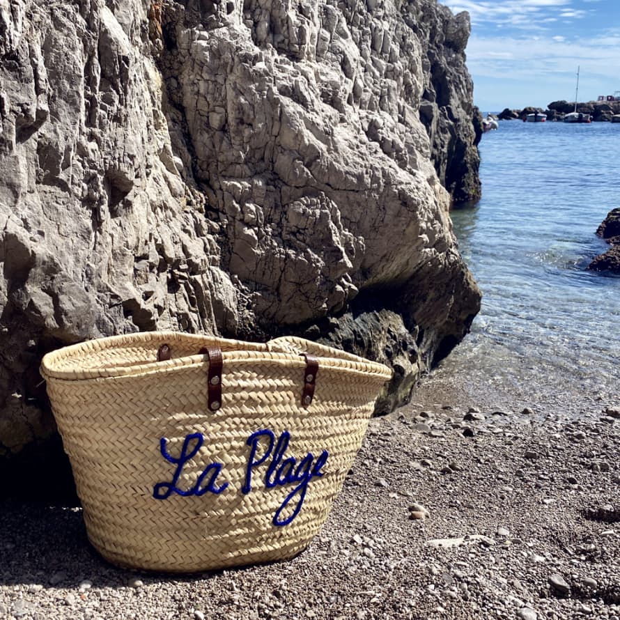 Personalised handwoven-moroccan-straw-beach-bag-with- leather