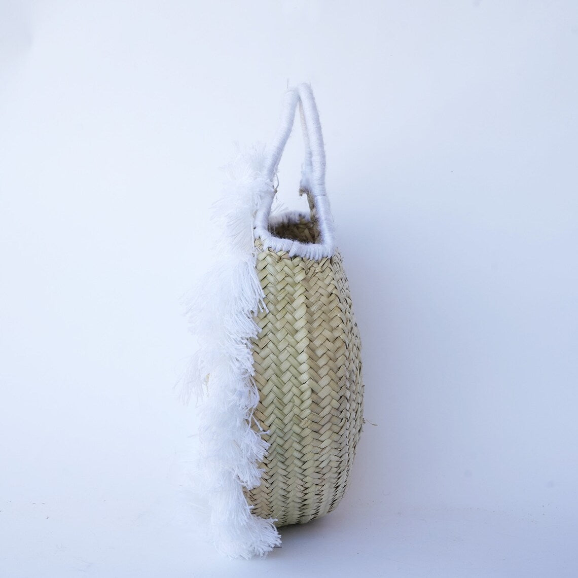 Personalised handwoven-moroccan-round straw-beach-bag-with-tasels